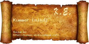 Kummer Enikő névjegykártya